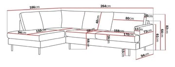 Menard Compact 4-sits Vänstervänd L-formad Schäslongsoffa i Manchester - Mörkgrön - Möbler - Vardagsrum - Soffor - Divansoffa & schäslong