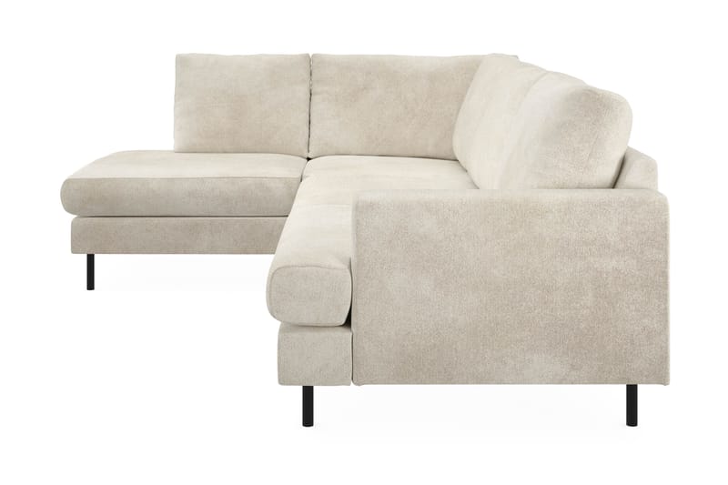 Menard Compact 4-sits Vänstervänd L-formad Schäslongsoffa i Sammet - Krämvit - Möbler - Vardagsrum - Soffor - Divansoffa & schäslong
