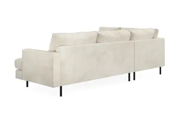 Menard Compact 4-sits Vänstervänd L-formad Schäslongsoffa i Sammet - Krämvit - Möbler - Vardagsrum - Soffor - Divansoffa & schäslong