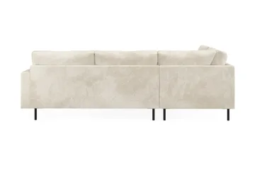Menard Compact 4-sits Vänstervänd L-formad Schäslongsoffa i Sammet - Krämvit - Möbler - Vardagsrum - Soffor - Divansoffa & schäslong