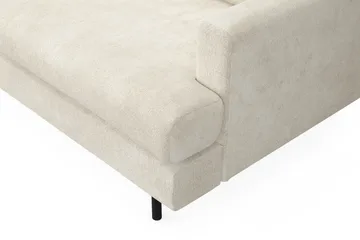 Menard Compact 4-sits Vänstervänd L-formad Schäslongsoffa i Sammet - Krämvit - Möbler - Vardagsrum - Soffor - Divansoffa & schäslong