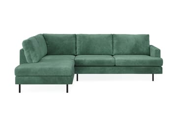 Menard Compact 4-sits Vänstervänd L-formad Schäslongsoffa i Sammet - Mörkgrön - Möbler - Vardagsrum - Soffor - Divansoffa & schäslong