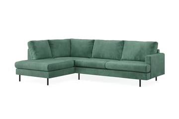 Menard Compact 4-sits Vänstervänd L-formad Schäslongsoffa i Sammet - Mörkgrön - Möbler - Vardagsrum - Soffor - Divansoffa & schäslong