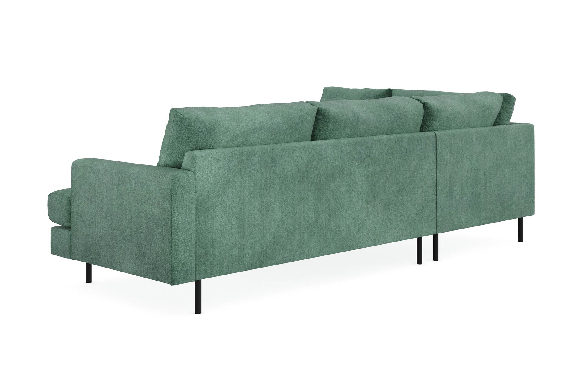 Menard Compact 4-sits Vänstervänd L-formad Schäslongsoffa i Sammet - Mörkgrön - Möbler - Vardagsrum - Soffor - Divansoffa & schäslong