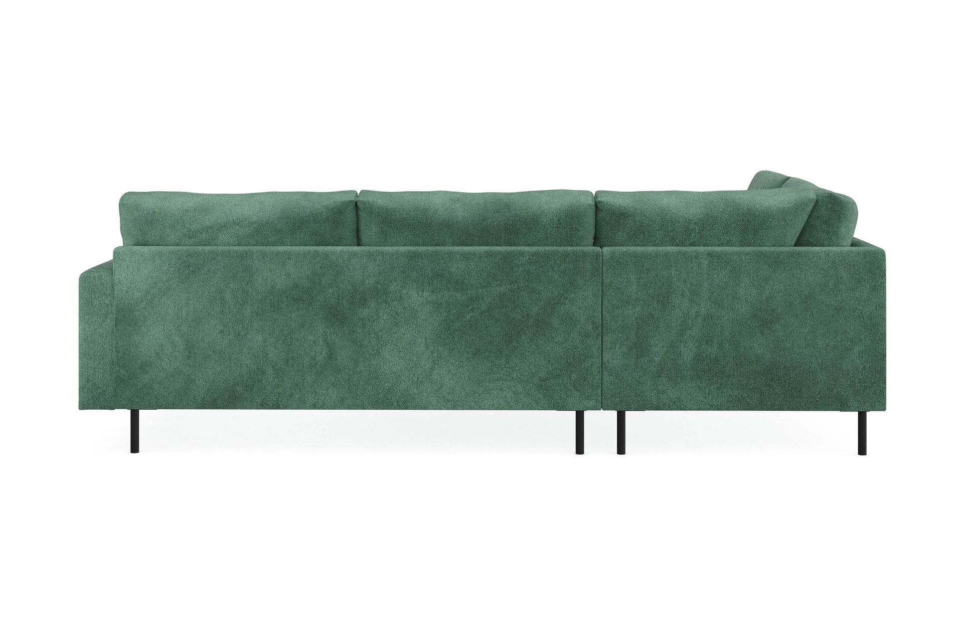 Menard Compact 4-sits Vänstervänd L-formad Schäslongsoffa i Sammet - Mörkgrön - Möbler - Vardagsrum - Soffor - Divansoffa & schäslong