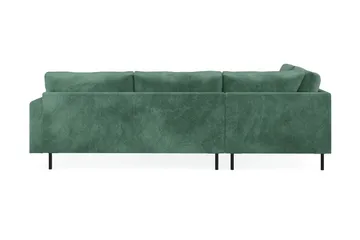 Menard Compact 4-sits Vänstervänd L-formad Schäslongsoffa i Sammet - Mörkgrön - Möbler - Vardagsrum - Soffor - Divansoffa & schäslong
