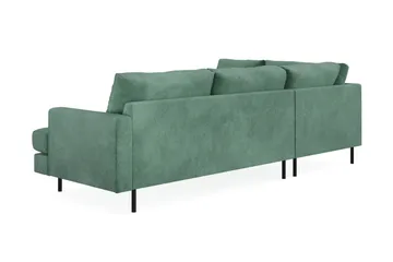 Menard Compact 4-sits Vänstervänd L-formad Schäslongsoffa i Sammet - Mörkgrön - Möbler - Vardagsrum - Soffor - Divansoffa & schäslong