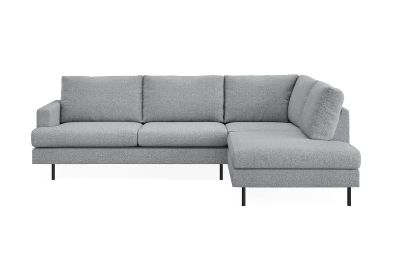 Menard Compact 4-sits Vänstervänd L-formad Schäslongsoffa i Tyg - Grå - Möbler - Vardagsrum - Soffor - Divansoffa & schäslong