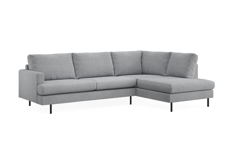 Menard Compact 4-sits Vänstervänd L-formad Schäslongsoffa i Tyg - Grå - Möbler - Vardagsrum - Soffor - Divansoffa & schäslong