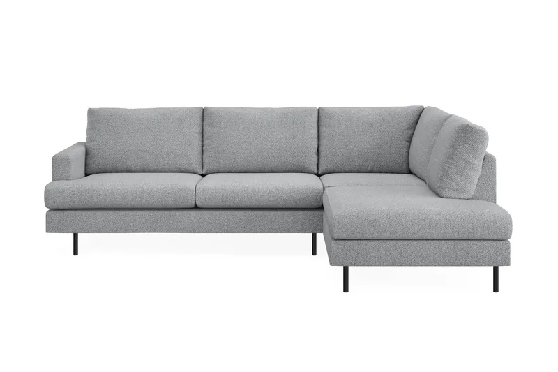 Menard Compact 4-sits Vänstervänd L-formad Schäslongsoffa i Tyg - Grå - Möbler - Vardagsrum - Soffor - Divansoffa & schäslong
