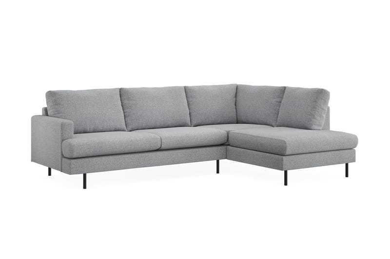 Menard Compact 4-sits Vänstervänd L-formad Schäslongsoffa i Tyg - Grå - Möbler - Vardagsrum - Soffor - Divansoffa & schäslong