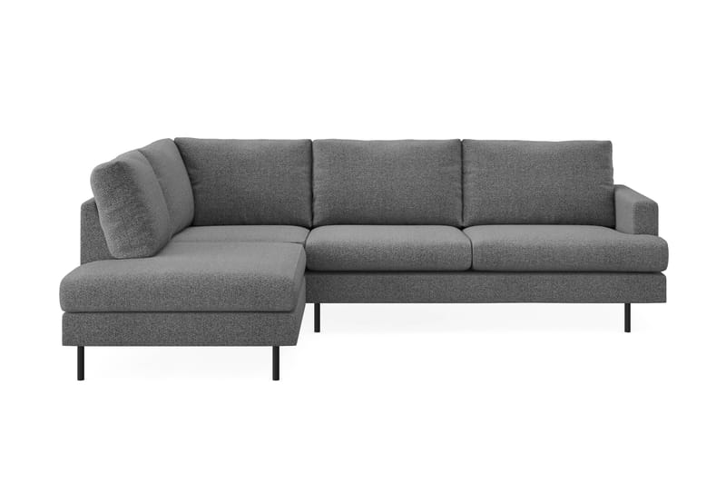 Menard Compact 4-sits Vänstervänd L-formad Schäslongsoffa i Tyg - Mörkgrå - Möbler - Vardagsrum - Soffor - Divansoffa & schäslong