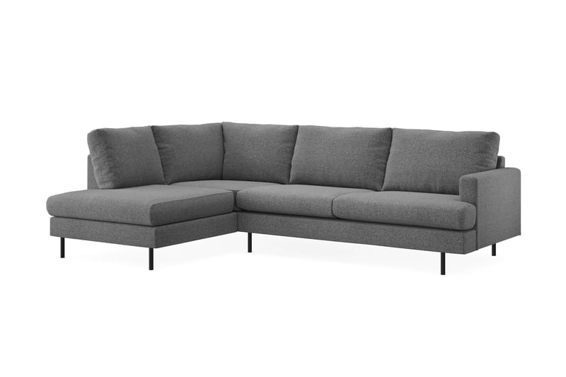 Menard Compact 4-sits Vänstervänd L-formad Schäslongsoffa i Tyg - Mörkgrå - Möbler - Vardagsrum - Soffor - Divansoffa & schäslong
