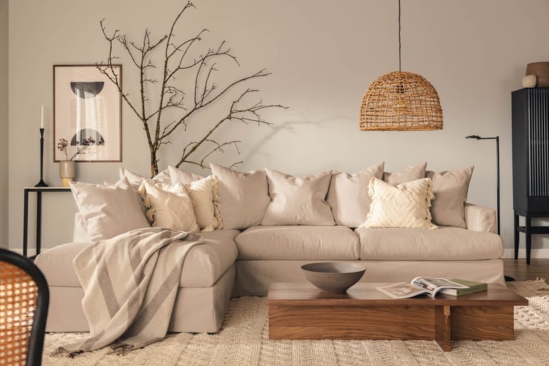 Menard Soffa med Schäslong Vänster Beige Tvättbar & avtagbar klädsel - Beige - Möbler - Vardagsrum - Soffor - Divansoffa & schäslong