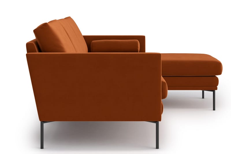 MICHELE 3-sits Divansoffa Sammet/Orange/Brun - Divansoffa & schäslong