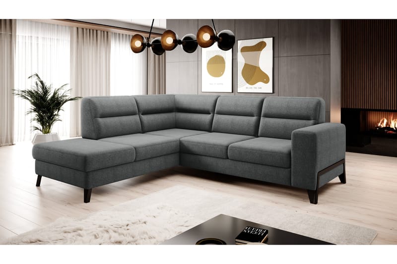 Mikuru Soffa m. Schäslong 4-sits Grå - Möbler - Vardagsrum - Soffor - Divansoffa & schäslong