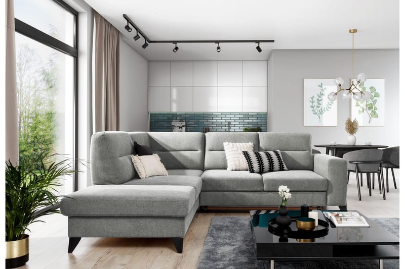 Mikuru Soffa m. Schäslong 4-sits Grå - Möbler - Vardagsrum - Soffor - Divansoffa & schäslong