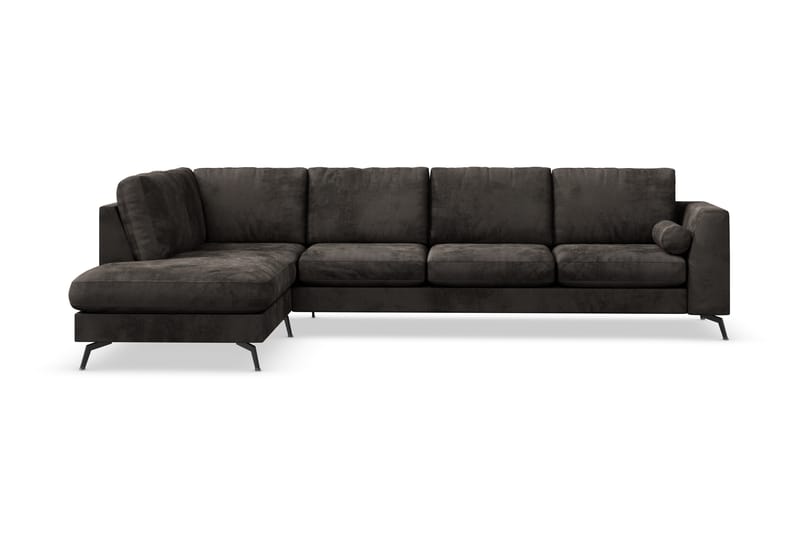 NASHVILLE LYX 4-sits Soffa med Schäslong Vänster Sammet Mörk - Möbler - Vardagsrum - Soffor - Divansoffa & schäslong