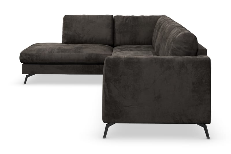 NASHVILLE LYX 4-sits Soffa med Schäslong Vänster Sammet Mörk - Möbler - Vardagsrum - Soffor - Divansoffa & schäslong