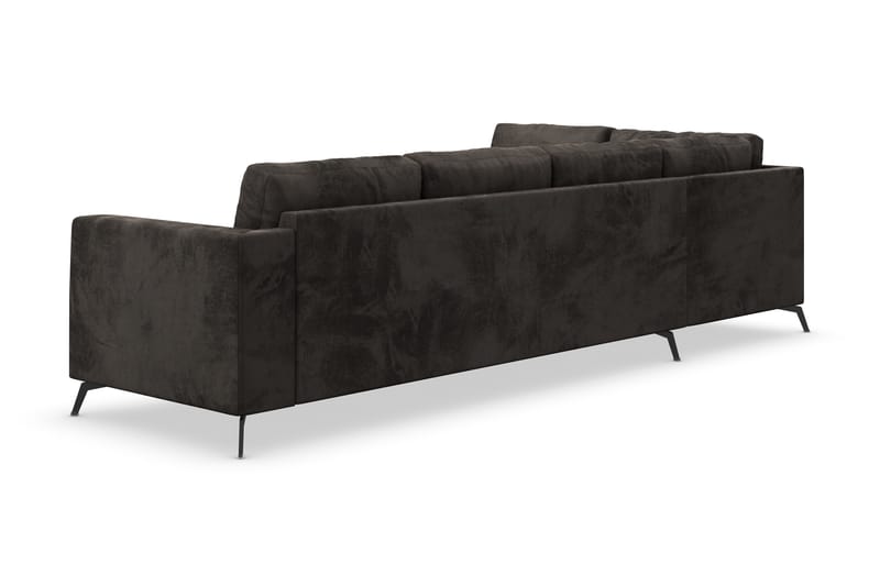 NASHVILLE LYX 4-sits Soffa med Schäslong Vänster Sammet Mörk - Möbler - Vardagsrum - Soffor - Divansoffa & schäslong