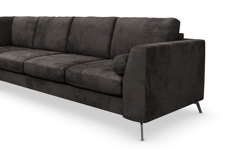 NASHVILLE LYX 4-sits Soffa med Schäslong Vänster Sammet Mörk - Möbler - Vardagsrum - Soffor - Divansoffa & schäslong