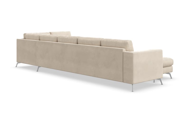 NASHVILLE LYX U-soffa med Schäslong Höger Sammet Beige - Möbler - Vardagsrum - Soffor - Divansoffa & schäslong