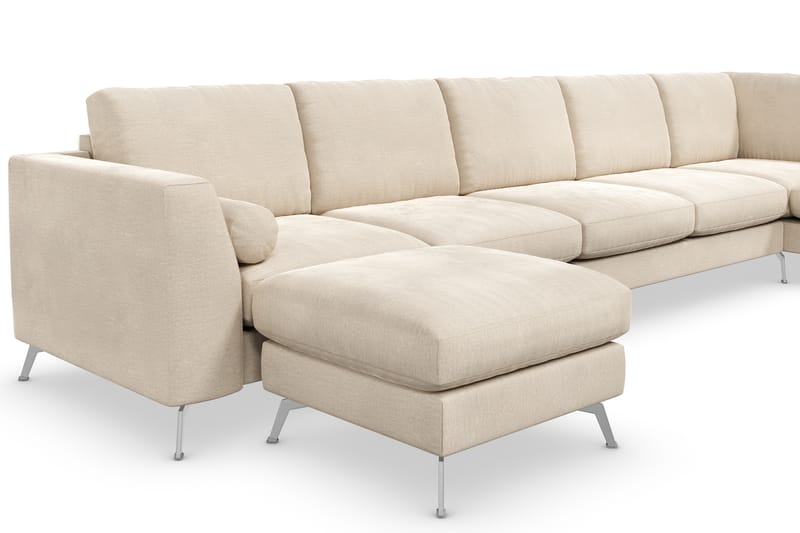 NASHVILLE LYX U-soffa med Schäslong Höger Sammet Beige - Möbler - Vardagsrum - Soffor - Divansoffa & schäslong