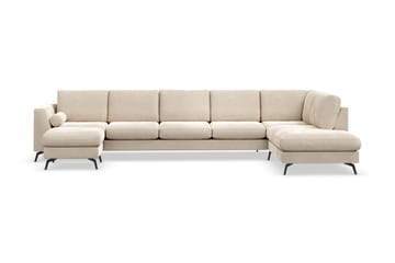 NASHVILLE LYX U-soffa med Schäslong Höger Sammet Beige