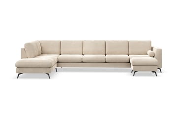 NASHVILLE LYX U-soffa med Schäslong Vänster Sammet Beige