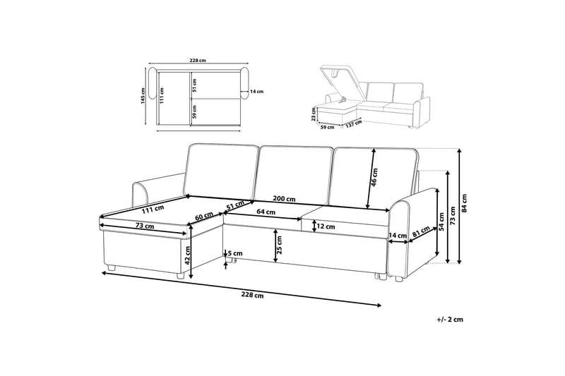 NESNA Hörnsoffa 228 cm - Möbler - Vardagsrum - Soffor - Divansoffa & schäslong