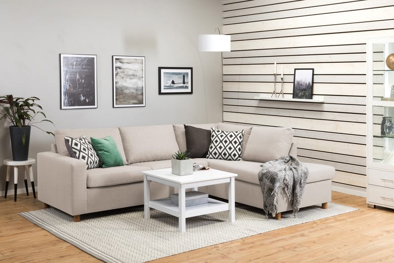 NEW YORK 2,5-sits Soffa med Schäslong Höger Beige - Möbler - Vardagsrum - Soffor - Divansoffa & schäslong