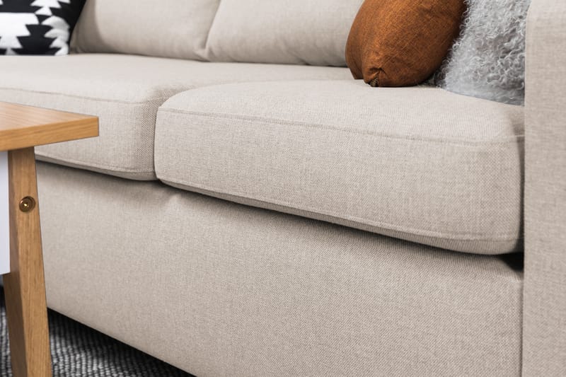 NEW YORK 3-sits Soffa med Schäslong Vänster Beige - Möbler - Vardagsrum - Soffor - Divansoffa & schäslong