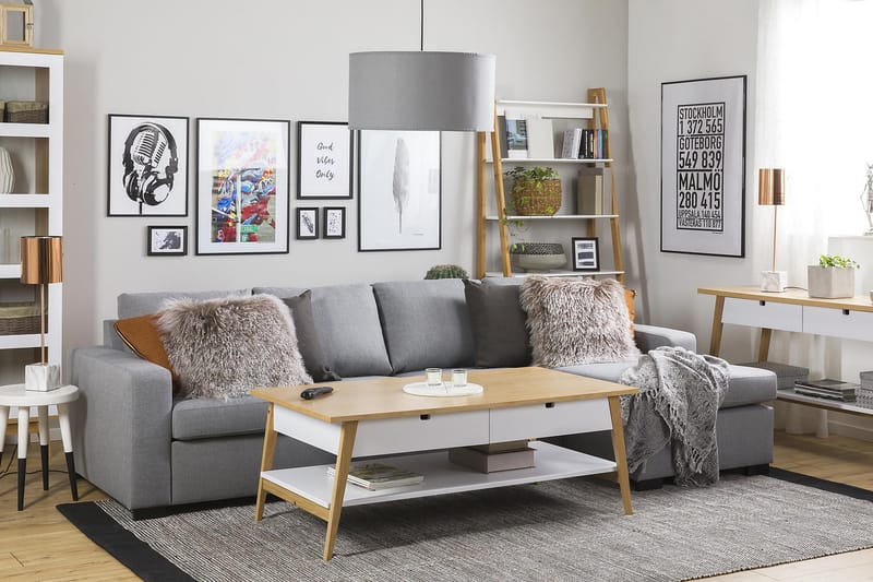 NEW YORK 4-sits Divansoffa Vändbar Ljusgrå - Möbler - Vardagsrum - Soffor - Divansoffa & schäslong