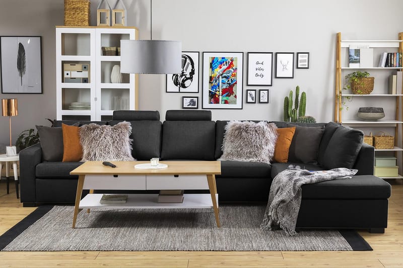 NEW YORK 4-sits Soffa med Schäslong Höger Antracit - Möbler - Vardagsrum - Soffor - Divansoffa & schäslong