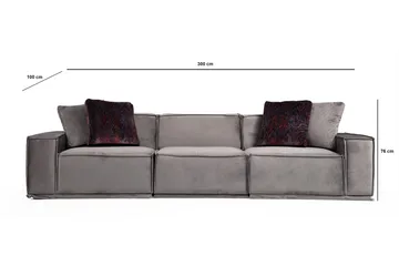 Nightcap Soffa m. Divan 3-sits - Grå - Möbler - Vardagsrum - Soffor - 3-sits soffor