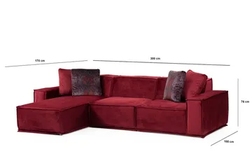Nightcap Soffa m. Divan 4-sits - Burgundy - Möbler - Vardagsrum - Soffor - Divansoffa & schäslong