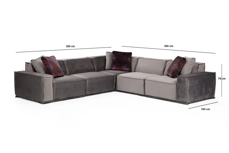 Nightcap Soffa m. Divan 6-sits - Grå - Möbler - Vardagsrum - Soffor - Hörnsoffor