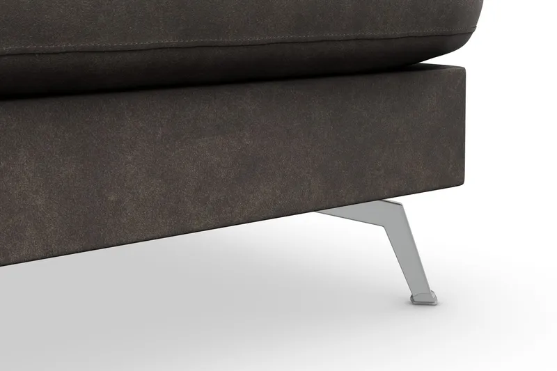 Ocean Lyx 4-sits Högervänd L-formad Schäslongsoffa i Konstläder - Mörkgrå - Möbler - Vardagsrum - Soffor - Divansoffa & schäslong