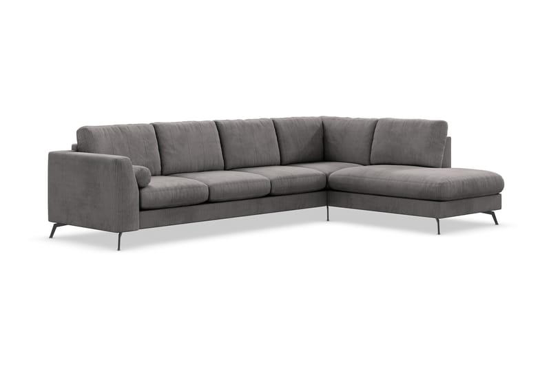 Ocean Lyx 4-sits Högervänd L-formad Schäslongsoffa i Manchester - Mörkgrå - Möbler - Vardagsrum - Soffor - Divansoffa & schäslong
