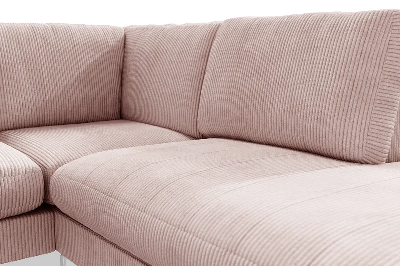 Ocean Lyx 4-sits Högervänd L-formad Schäslongsoffa i Manchester - Rosa - Möbler - Vardagsrum - Soffor - Divansoffa & schäslong