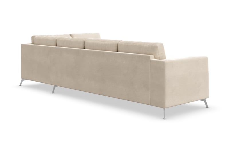 Ocean Lyx 4-sits Högervänd L-formad Schäslongsoffa i Sammet - Beige - Möbler - Vardagsrum - Soffor - Divansoffa & schäslong