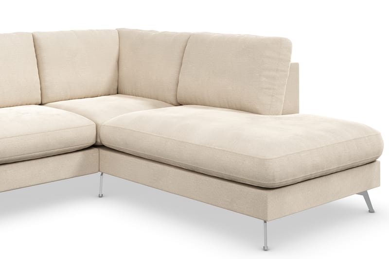 Ocean Lyx 4-sits Högervänd L-formad Schäslongsoffa i Sammet - Beige - Möbler - Vardagsrum - Soffor - Divansoffa & schäslong