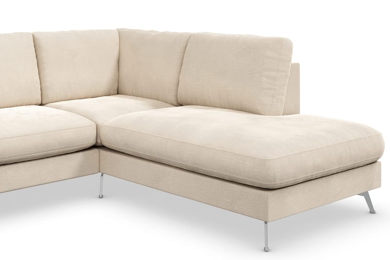Ocean Lyx 4-sits Högervänd L-formad Schäslongsoffa i Sammet - Beige - Möbler - Vardagsrum - Soffor - Divansoffa & schäslong
