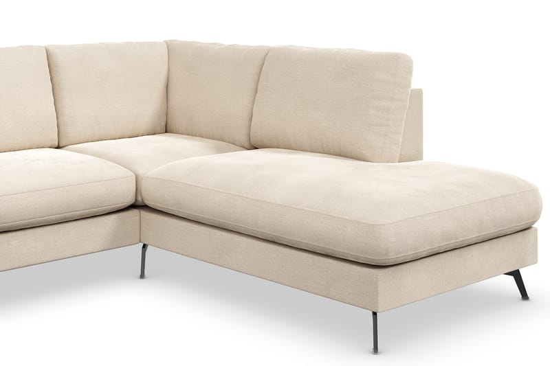 Ocean Lyx 4-sits Högervänd L-formad Schäslongsoffa i Sammet - Beige - Möbler - Vardagsrum - Soffor - Divansoffa & schäslong