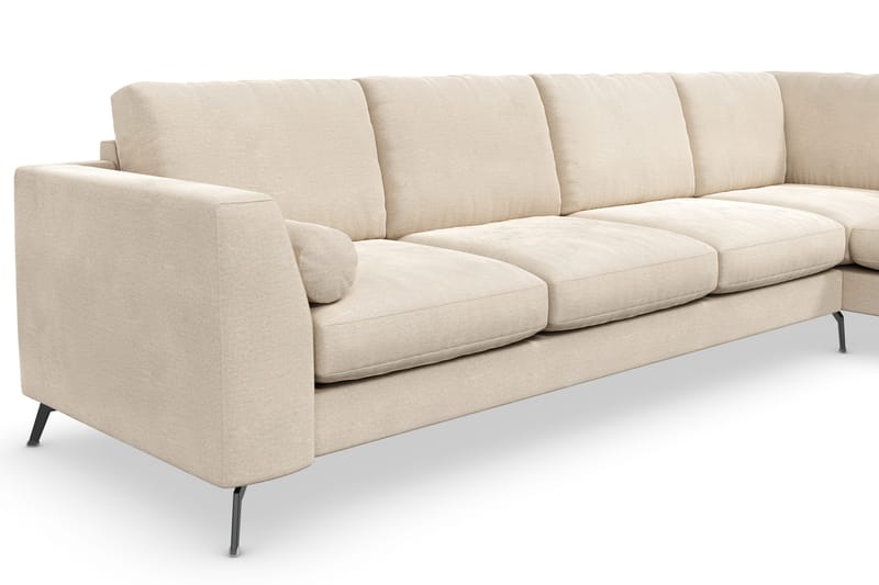 Ocean Lyx 4-sits Högervänd L-formad Schäslongsoffa i Sammet - Beige - Möbler - Vardagsrum - Soffor - Divansoffa & schäslong