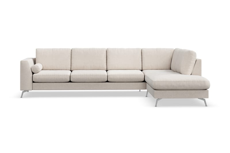 Ocean Lyx 4-sits Högervänd L-formad Schäslongsoffa i Tyg - Beige - Möbler - Vardagsrum - Soffor - Divansoffa & schäslong