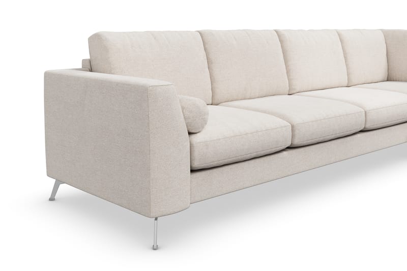 Ocean Lyx 4-sits Högervänd L-formad Schäslongsoffa i Tyg - Beige - Möbler - Vardagsrum - Soffor - Divansoffa & schäslong