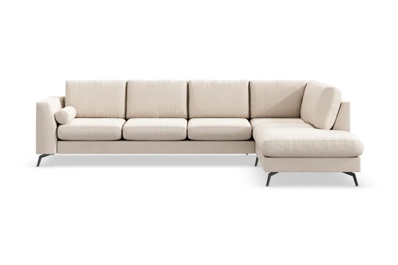 Ocean Lyx 4-sits Högervänd L-formad Schäslongsoffa i Tyg - Beige - Möbler - Vardagsrum - Soffor - Divansoffa & schäslong