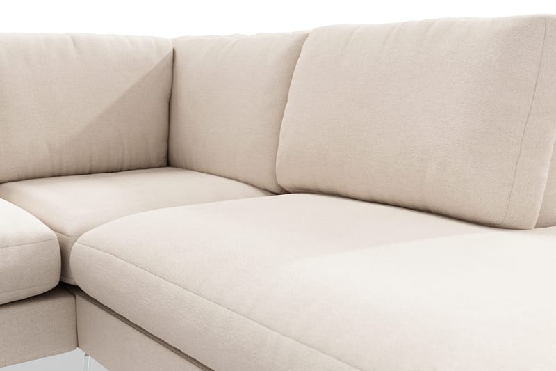 Ocean Lyx 4-sits Högervänd L-formad Schäslongsoffa i Tyg - Beige - Möbler - Vardagsrum - Soffor - Divansoffa & schäslong