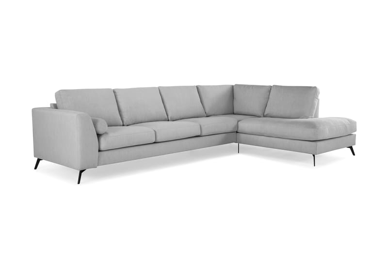 Ocean Lyx 4-sits Högervänd L-formad Schäslongsoffa i Tyg - Grå - Möbler - Vardagsrum - Soffor - Divansoffa & schäslong